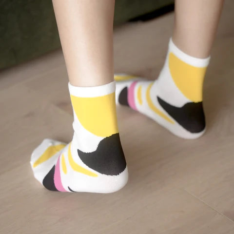 White tricolor pattern socks 1 pairs