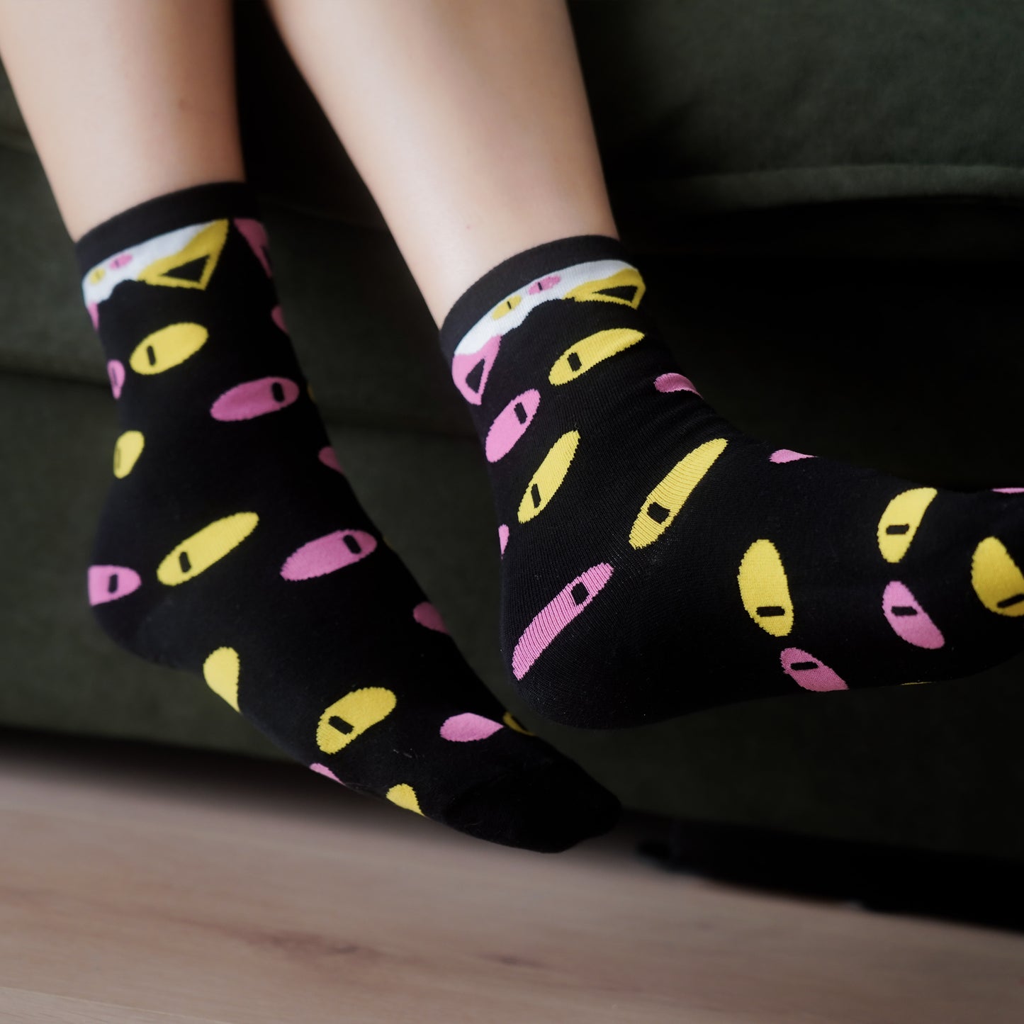 Black eyes socks 1 pairs